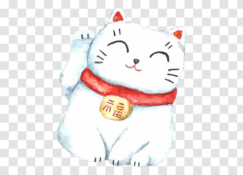 Maneki-neko Whiskers Cat - Small To Medium Sized Cats - Maneki Neko Transparent PNG