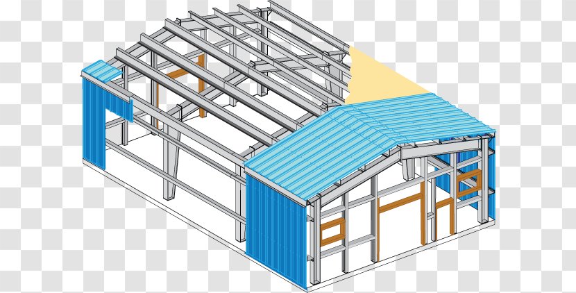 Steel Building Architectural Engineering Pre-engineered Metal Roof - Structural Transparent PNG