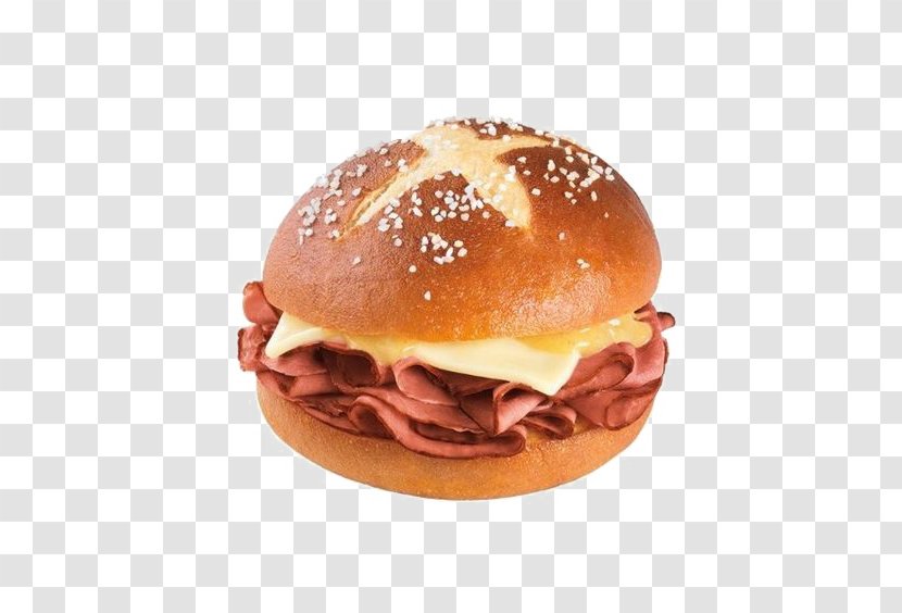 Hamburger Pretzel Ham And Cheese Sandwich Cheeseburger Submarine - Fast Food - Burger Free Button Elements Transparent PNG
