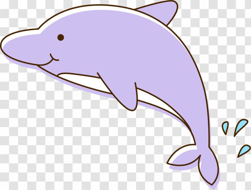 Common Bottlenose Dolphin Tucuxi Porpoise Clip Art - Jumping - Cartoon Purple Transparent PNG