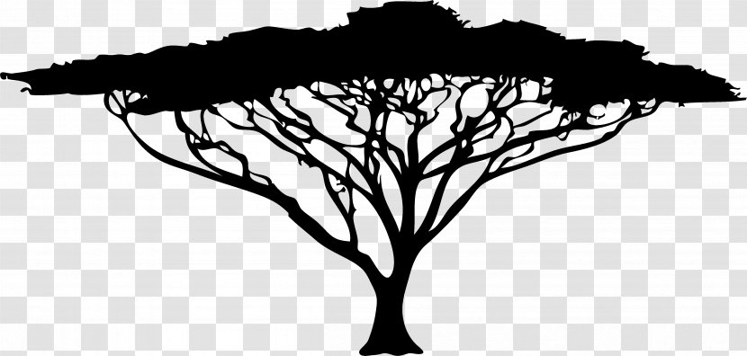 African Trees Silhouette Drawing - Wall Decal - Tree Transparent PNG
