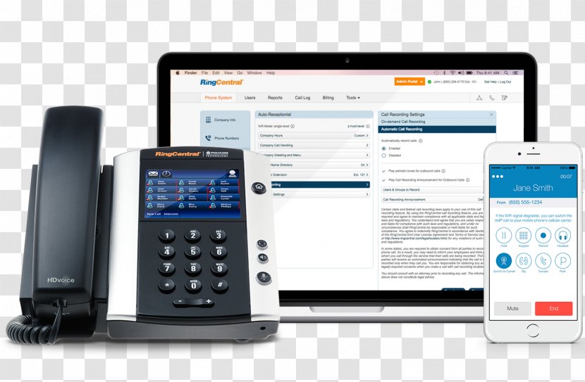 RingCentral Telephone Unified Communications Mobile Phones VoIP Phone - Electronics - Cloud Computing Transparent PNG