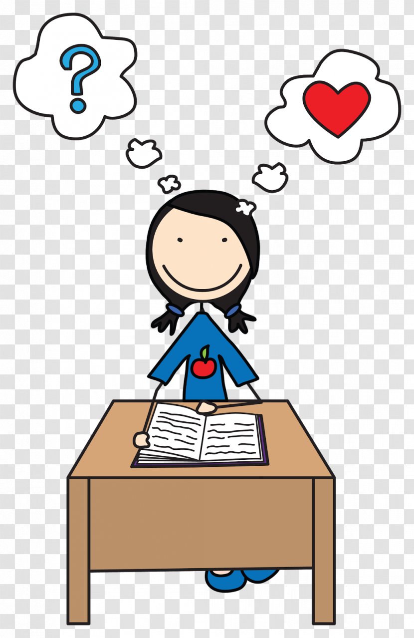 Reading Thought Student Clip Art - Child - Female Cliparts Transparent PNG