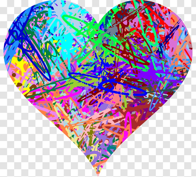 Heart Color Jackson Pollack Clip Art - Frame - To Transparent PNG