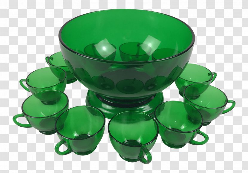 Punch Bowls Glass Green Cup Transparent PNG
