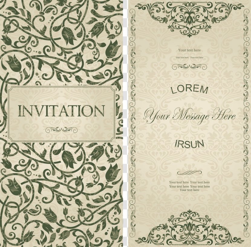 Wedding Invitation Vintage Clothing - Ornament - Invitations Transparent PNG
