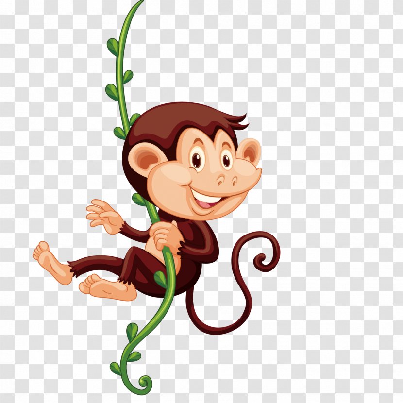 The Evil Monkey Primate Clip Art - Smile - Climbing Vines Transparent PNG
