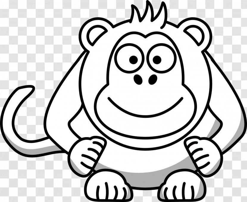 Baboons Monkey Black And White Drawing Clip Art - Silhouette - Cartoon Cliparts Transparent PNG