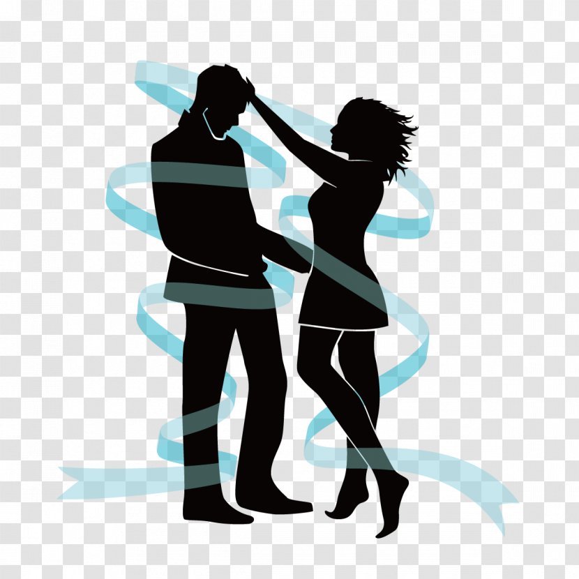 Dance Silhouette Woman Clip Art - Joint - Figures And Ribbons Transparent PNG