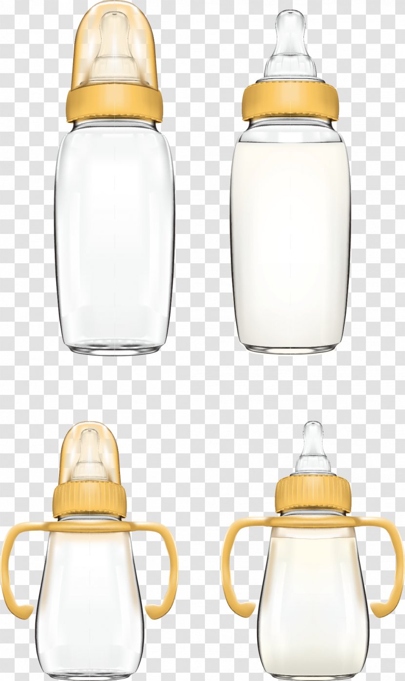 Milk Baby Bottle Glass - Infant - Vector Cartoon Transparent PNG