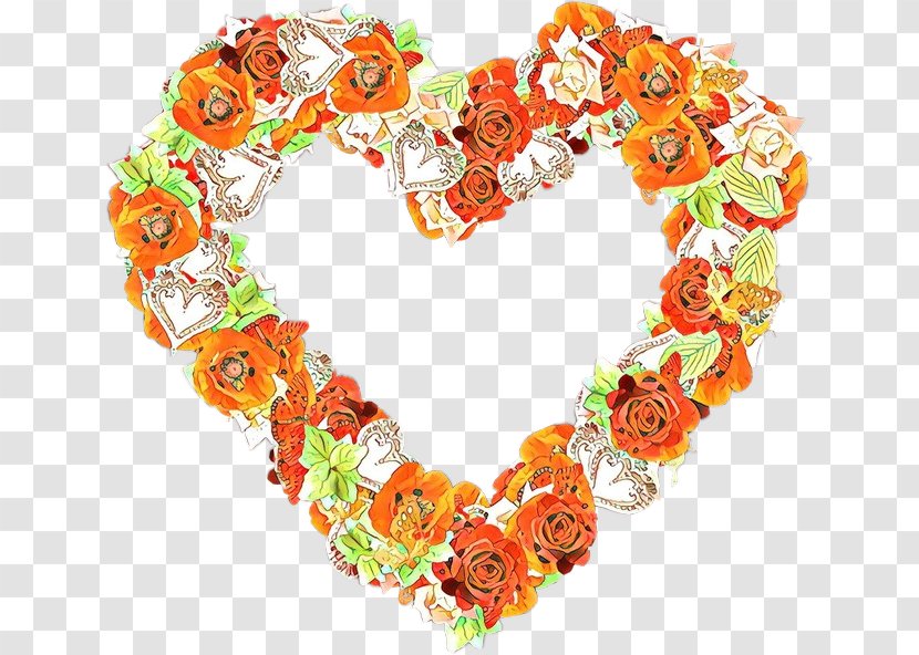 Cut Flowers Floral Design Heart Petal - Orange Transparent PNG
