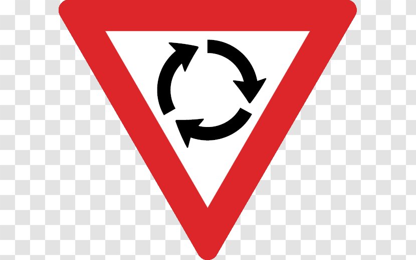 Roundabout Traffic Sign Warning Yield - Light - Signs Transparent PNG