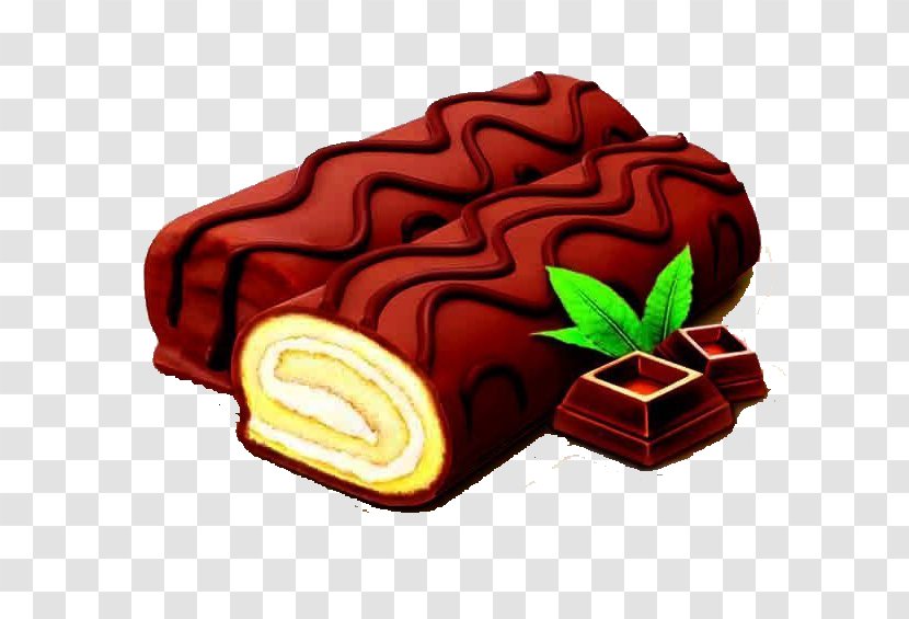 Egg Roll Omelette Swiss Pastry - Chocolate - Rolls Transparent PNG