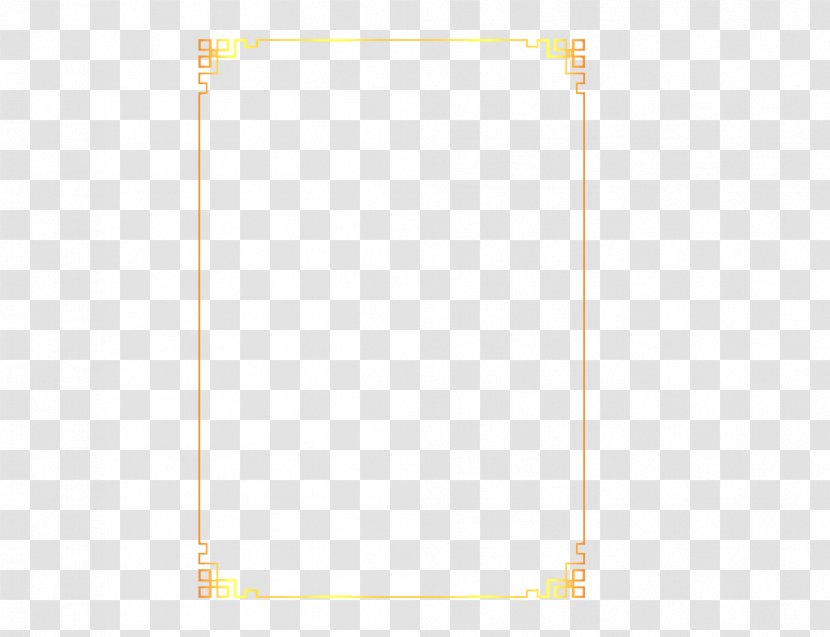 Yellow Area Pattern - Chinese Style Gold Border Transparent PNG