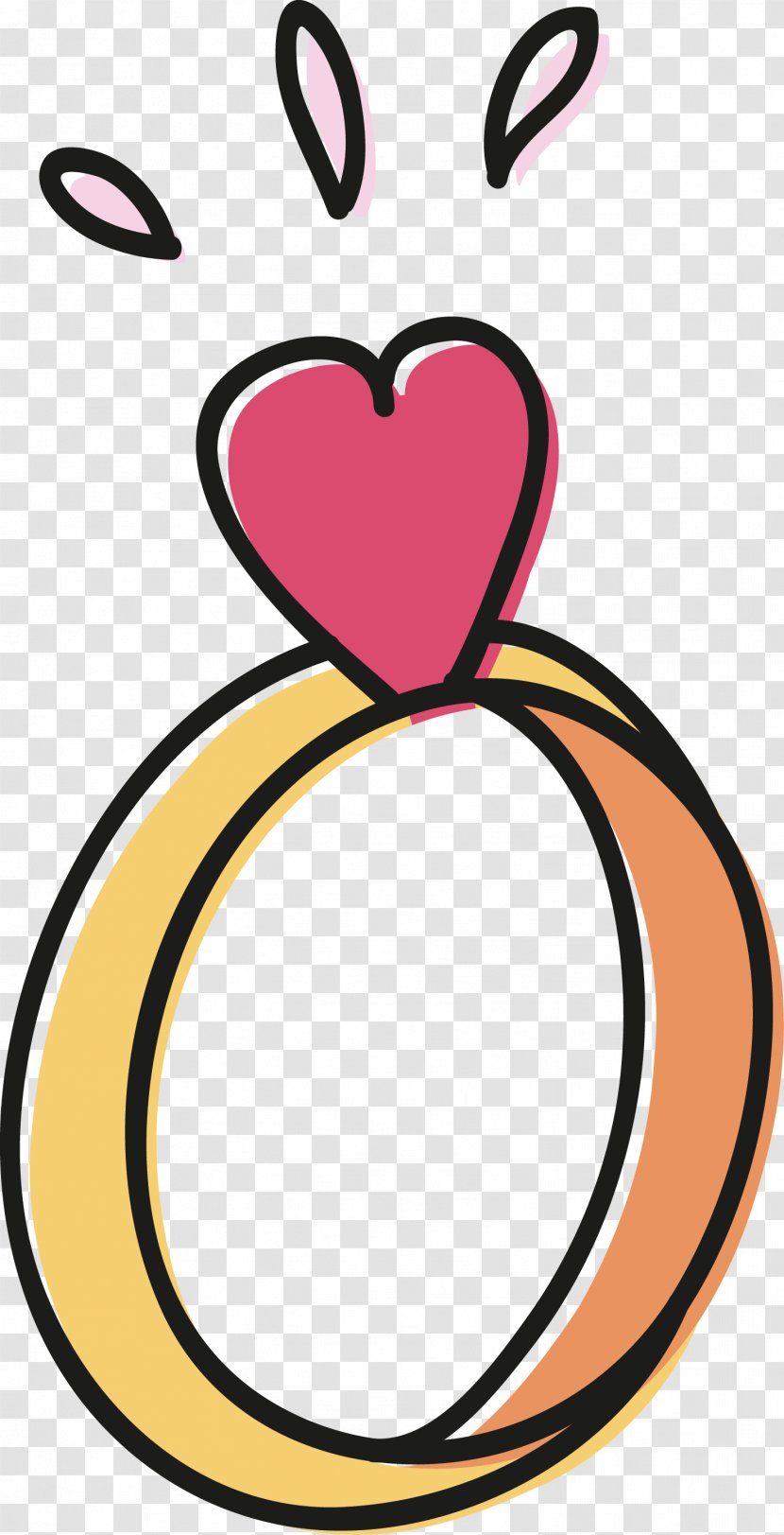 Heart Ring Diamond Clip Art - Cartoon - Heart-shaped Transparent PNG