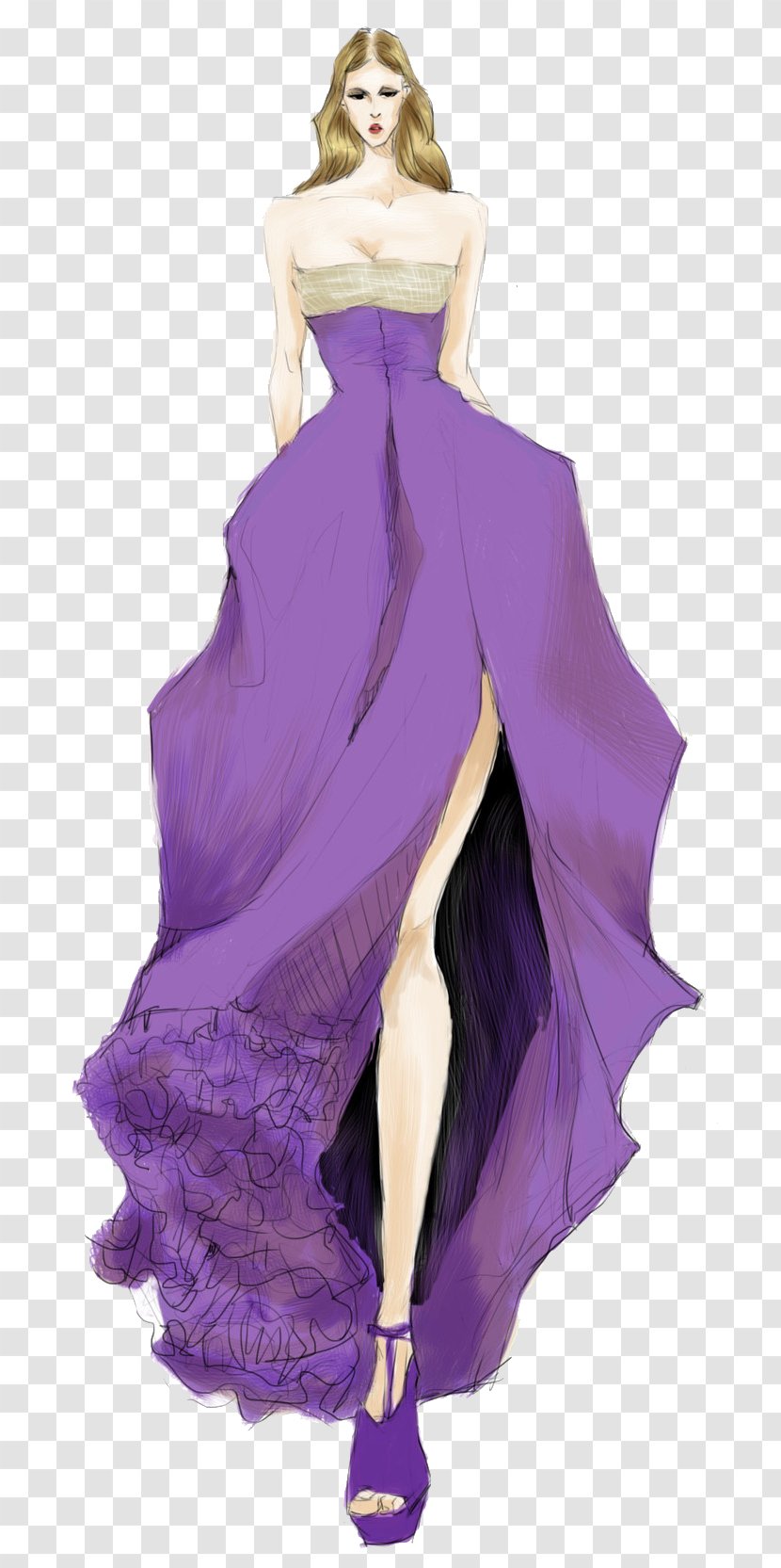 Drawing Formal Wear Clothing Illustration - Gown - High-end Women's Dress Transparent PNG