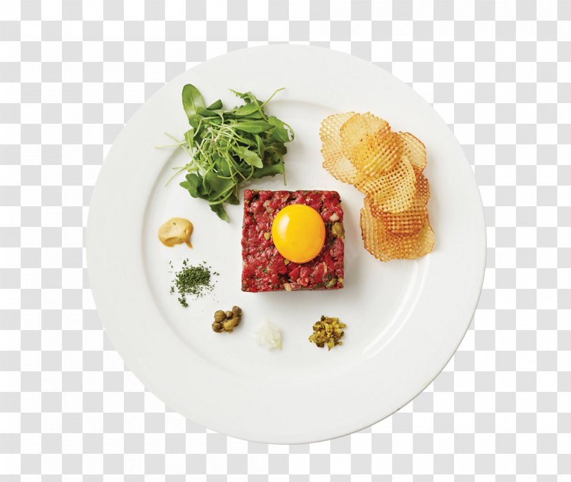 Hamburger Vegetarian Cuisine Full Breakfast French Fries Pancake - Frying - Cake And Potato Chips On The Plate Transparent PNG
