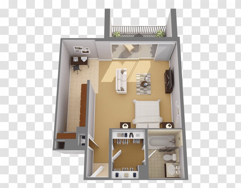 Studio Apartment House Floor Plan Room - Building Transparent PNG