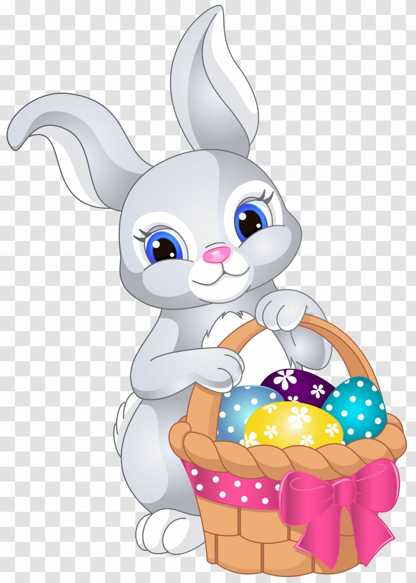 Easter Bunny Rabbit Clip Art - Basket Transparent PNG