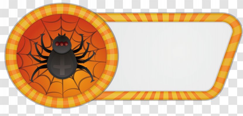 Halloween Spider Download - Bee - Web Title Box Transparent PNG