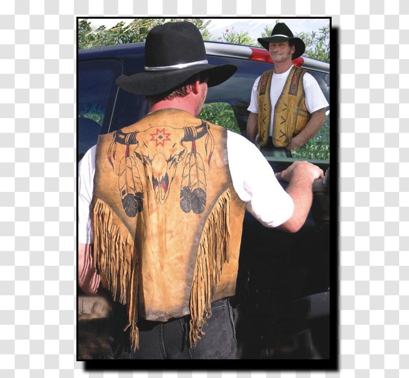 T-shirt Gilets Leather Suede - Jacket - Printed Cowboy Vest Transparent PNG