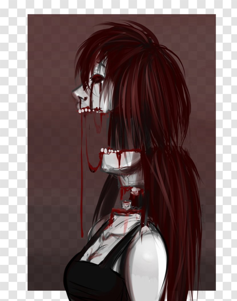 Black Hair Coloring Maroon - Design Transparent PNG