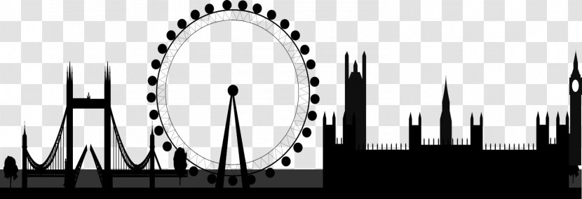 London Eye Clip Art - Monochrome Photography - Clipart Transparent PNG