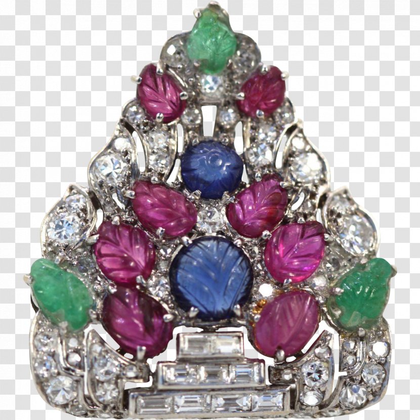 Jewellery Gemstone Ruby Brooch Emerald - Clothing Accessories - Shield Transparent PNG