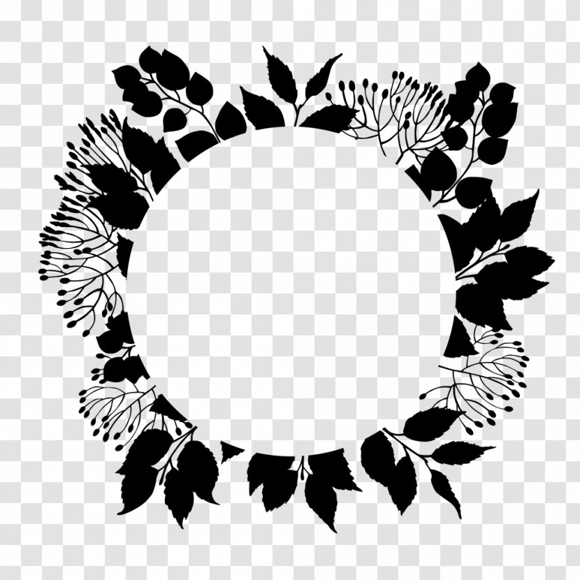 Black & White - Plant - M Leaf Font Pattern Transparent PNG