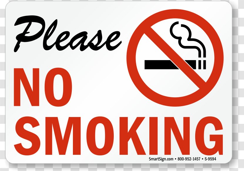 Smoking Ban Sign Cessation Sticker - Text - NO SMOKING SYMBOL Transparent PNG
