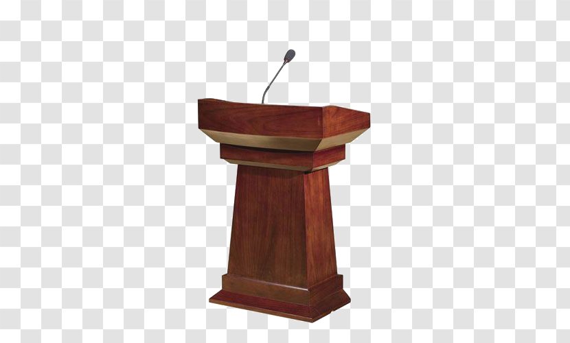 Podium Public Speaking Furniture - Microphone Transparent PNG