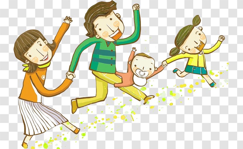 Download - Hand - Colorful Cartoon Family Decoration Pattern Transparent PNG