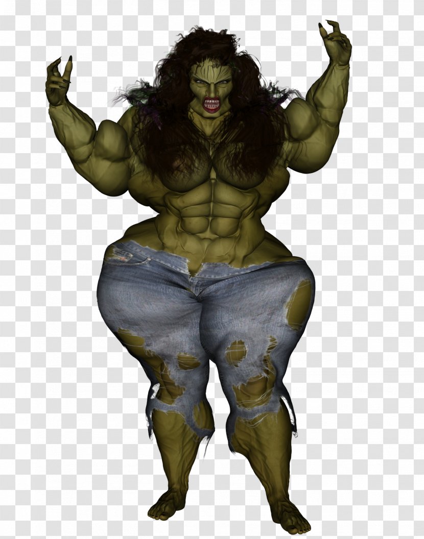 Demon Legendary Creature Muscle Cartoon Organism - Human - She Hulk Transparent PNG