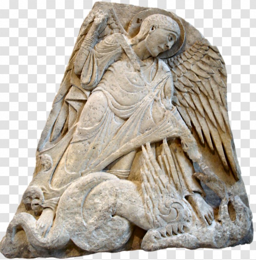 Musée Du Louvre St. Michael Vanquishing Satan Saint Michel D'Aiguilhe - Stone Carving - Dragon Transparent PNG