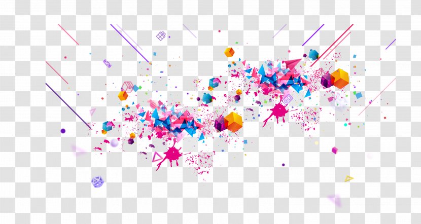Light Watercolor Painting - Colorful Fireworks Material Transparent PNG