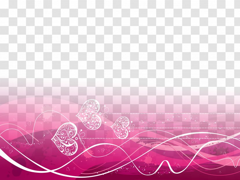 Pink Heart Ribbon - Love Decorative Background Transparent PNG