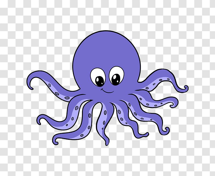 Octopus Drawing Illustration Image Clip Art - Violet - Beneath Button Transparent PNG