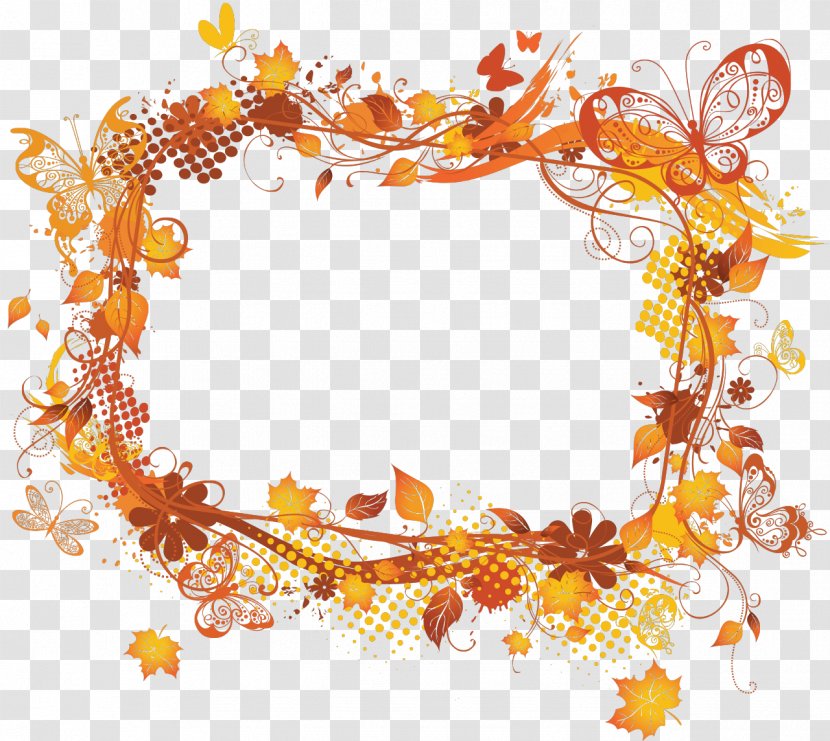 Picture Frames Autumn Leaf Clip Art - Color - Frame Vector Transparent PNG