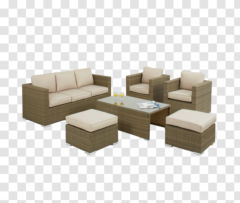 Table Furniture Couch Chair Seat - Wicker - Rattan Transparent PNG