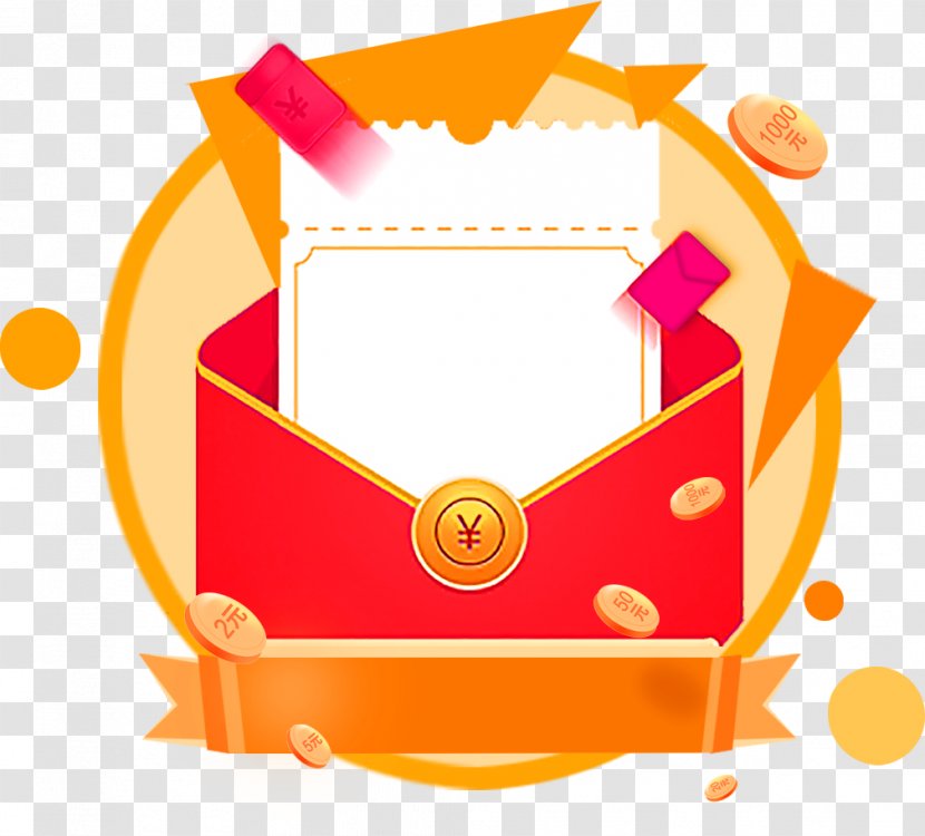 Download Icon - Orange - Simple Red Envelope Decoration Pattern Transparent PNG