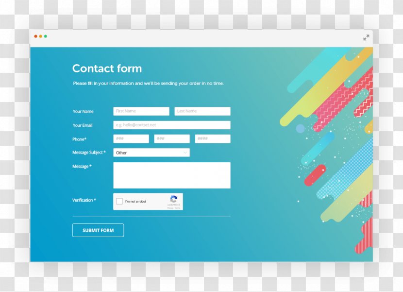 Form PHP Contact Page Template Ajax - Forms Transparent PNG