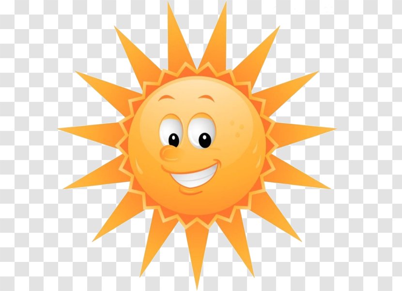 Face Sun Smiley Clip Art - Orange - Smiling Little Transparent PNG