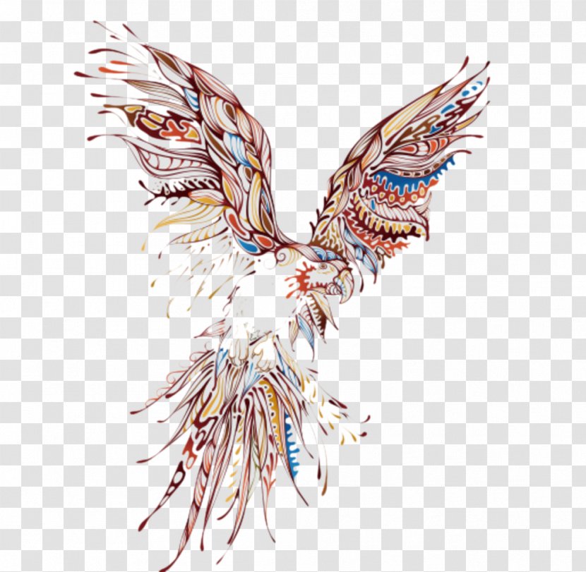Tattoo Pattern - Animal - Flying Phoenix Transparent PNG