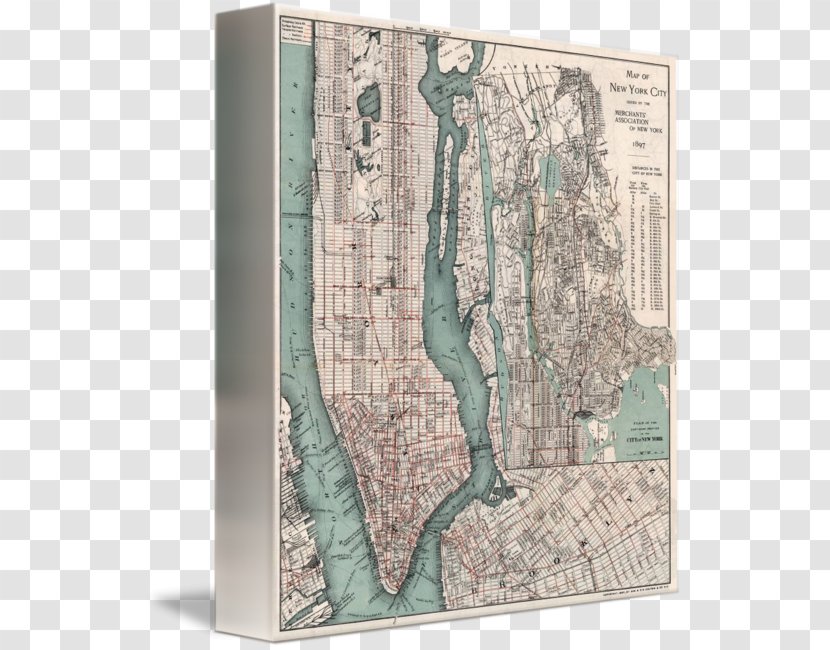 Map Douchegordijn Von Shower Curtain - New York City Transparent PNG