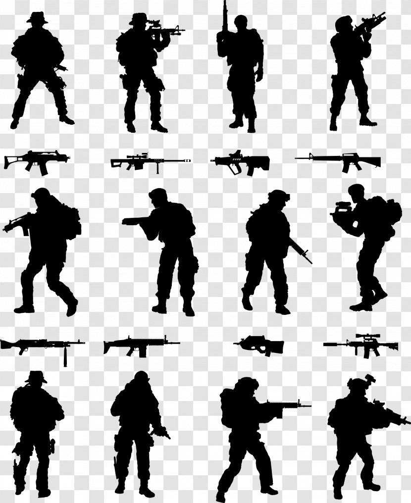 Soldier Silhouette Royalty-free - Royalty Free - Ink Transparent PNG