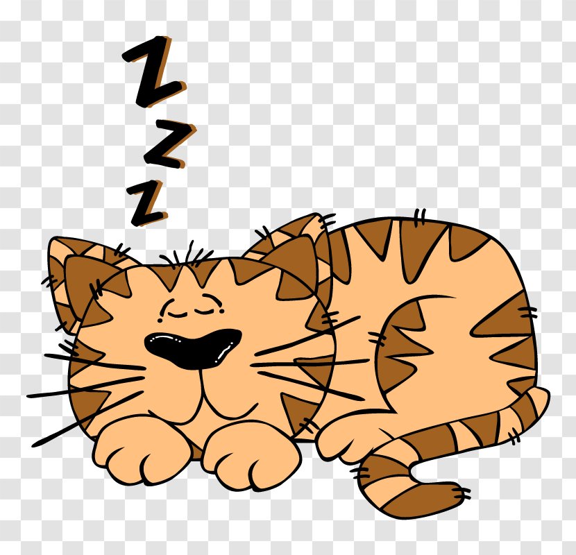 Cat Cartoon Sleep Clip Art - Tree - Sleeping Transparent PNG