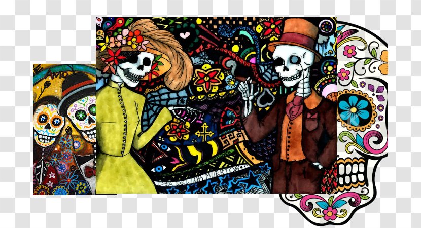 Day Of The Dead Calavera Art Mexico Dance - Psychedelic - Dia De Los Muertos Transparent PNG