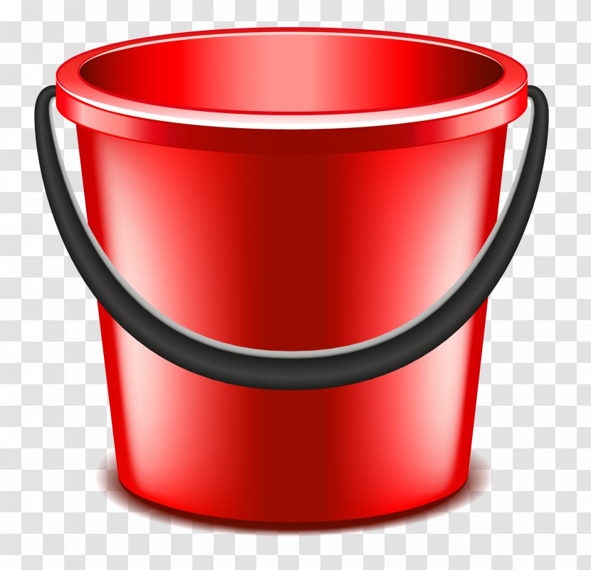 Bucket Red Euclidean Vector Illustration - Cup Transparent PNG