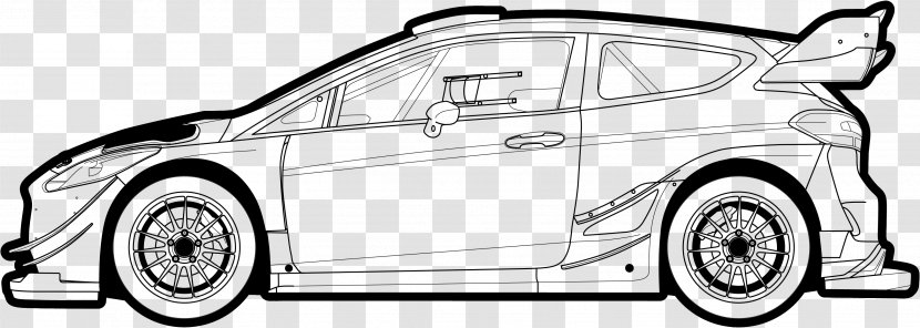 Ford Fiesta RS WRC Car Line Art 2017 World Rally Championship Motor Company - Pencil Transparent PNG