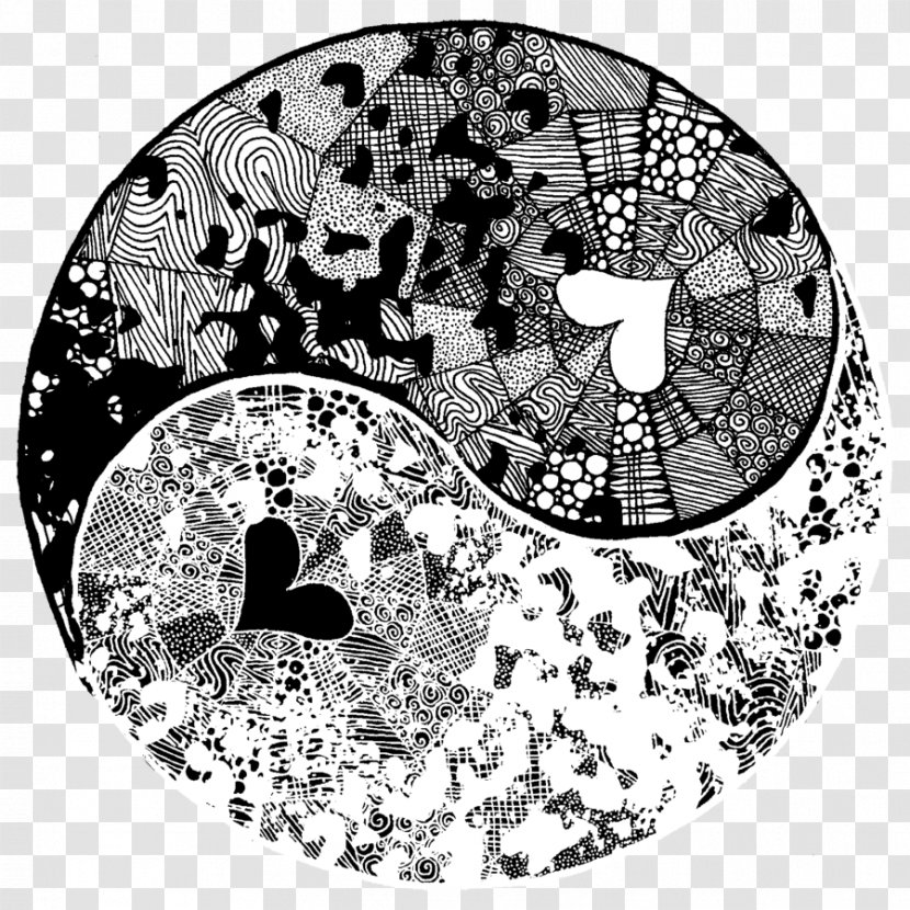 Yin And Yang Black White Art Painting - Oil - Psychedelic Elements Transparent PNG